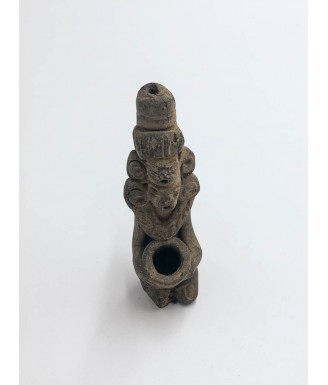 Pipe aztèque en terre cuite